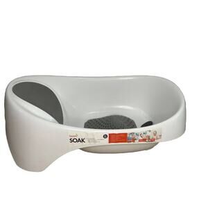Boon Soak 3-Stage Bathtub - 0-18 Months Temperature Gauge - Gray and White